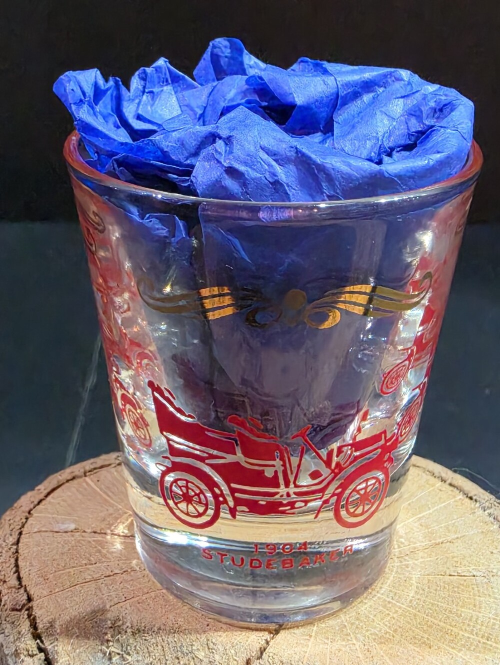 MCM Vintage Antique Cars Graphic Shot Glass